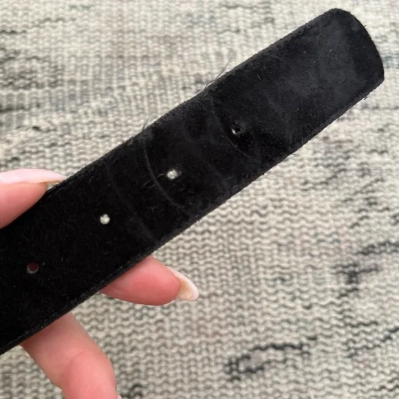VTG Liz Claiborne Mixed Metal Black Leather&Suede Belt - Picture 6 of 6